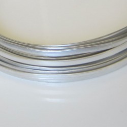 Silver Anodised Flat Aluminium Wire 4mm X 1.2mm - 5m