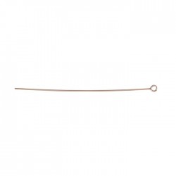 Eye Pin 50mm 14k Rose Gold Filled 24 Gauge Half Hard - Pack of 10