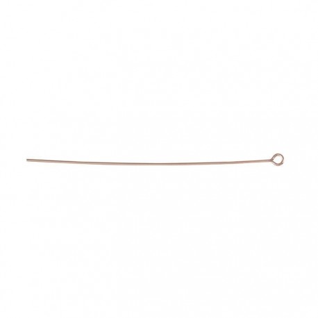 Eye Pin 50mm 14k Rose Gold Filled 24 Gauge Half Hard - Pack of 10