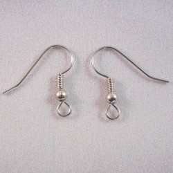 Surgical Steel Ear Wire with Coil and 3mm ball - 50 Pairs