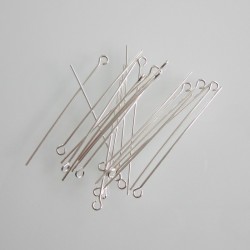 Eye Pin 38mm 21ga Sterling Silver - Pack of 20