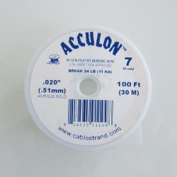 Acculon 0.51mm 7 Strand Beading Wire - Antique Gold 30m