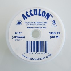 Acculon 0.31mm 3 Strand Beading Wire - Clear 30m