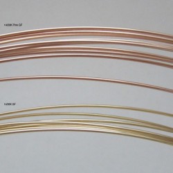 20 gauge Half Round Dead Soft 14k Rose Gold Filled Wire - 1 Metre Colour comparison