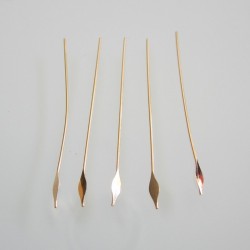 Spear Head Pin 50mm Gold Plated Brass 22ga - Pack of 100