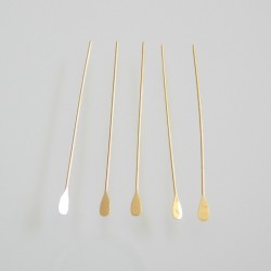 Teardrop Head Pin 50mm Gold Plated Brass 22ga - Pack of 100