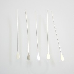 Teardrop Head Pin 50mm Silver Plated Brass 22ga - Pack of 100