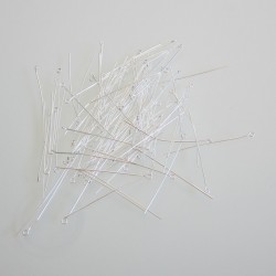 Eye Pin 50mm Silver Plated Brass  21ga - Pack of 100