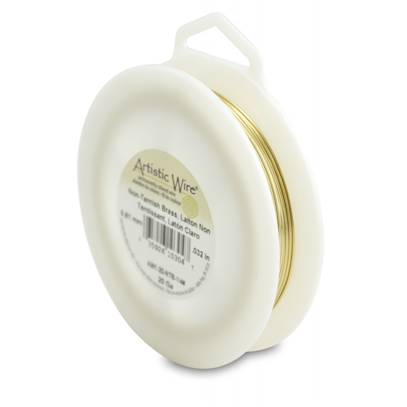 Artistic Wire 20ga Round Brass with Anti Tarnish Coating - 23 Metres