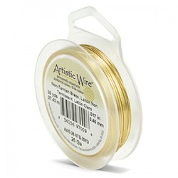 Artistic Wire 26ga Round Brass with Anti Tarnish Coating - 27 Metres
