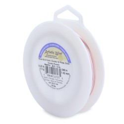 Artistic Wire 18ga Round Rose Gold Coloured Silver Plated Copper Wire - 14 Metres