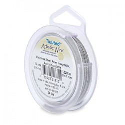 Artistic Wire 24ga Twisted Round Stainless Steel Wire - 9 Metres