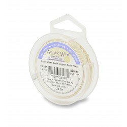 Artistic Wire 24ga Round Pearl Silver Plated Copper Wire - 13 Metres