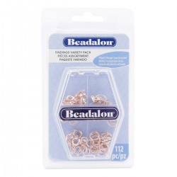 Mixed Pack of Rose Gold Colour Findings - Pack of 112