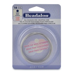 18 Gauge Stainless Steel 3/4 Hard Round Wire - 3.5 Metres