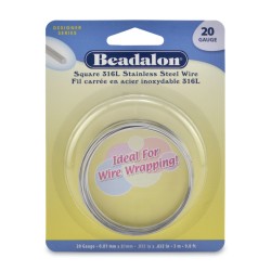 20 Gauge Stainless Steel 3/4 Hard Square Wire - 3 Metres