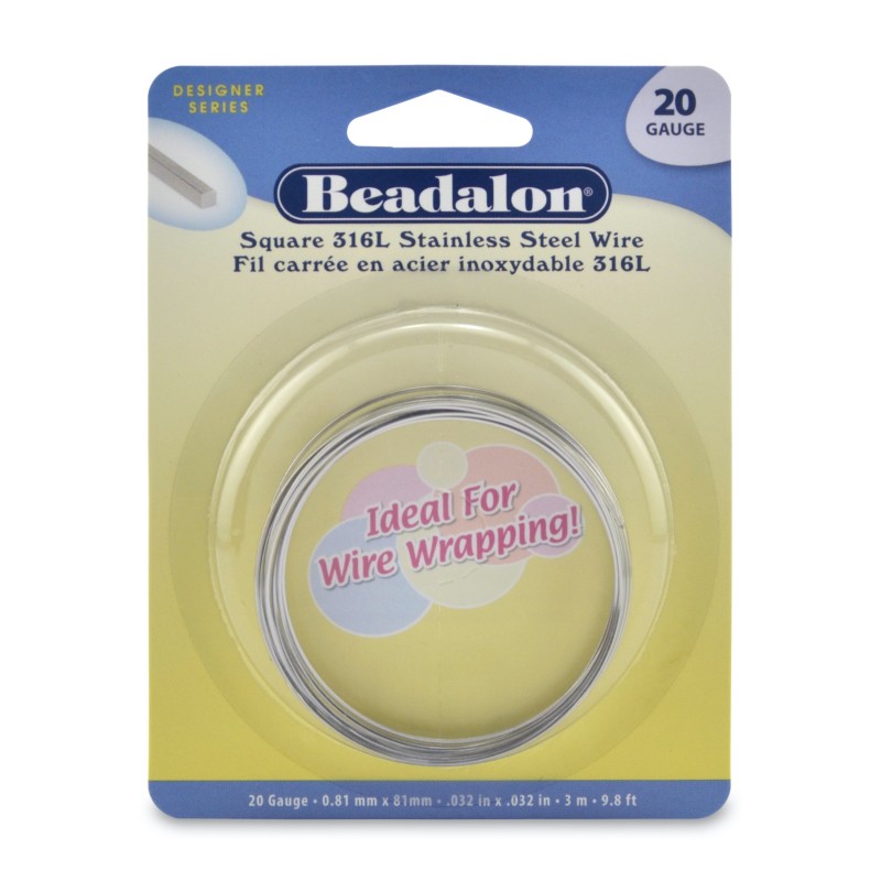 20 Gauge Stainless Steel 3/4 Hard Square Wire - 3 Metres