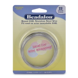 22 Gauge Stainless Steel 3/4 Hard Round Wire - 10 Metres