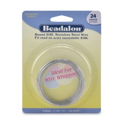 24 Gauge Stainless Steel 3/4 Hard Round Wire - 12 Metres