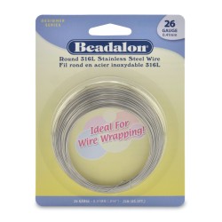 26 Gauge Stainless Steel 3/4 Hard Round Wire - 20 Metres