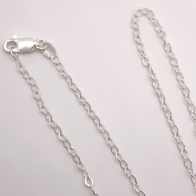 Finished 2.2mm Flat Cable Sterling Silver Filled Necklace - 50cm Zoom