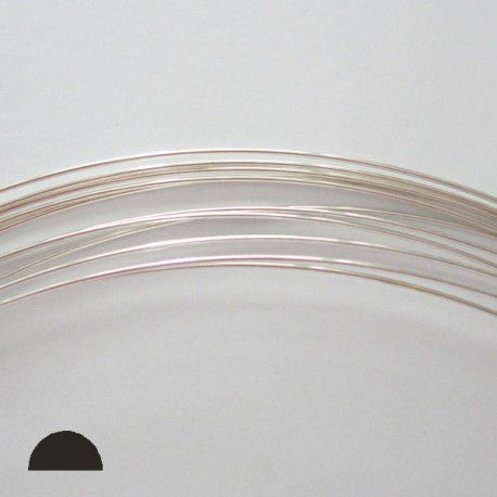 8 Gauge Half Round Dead Soft Sterling Silver Wire - 50cms