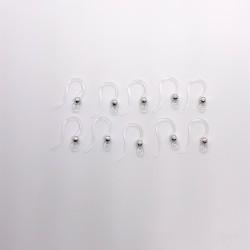 Acrylic Ear Wire Clear with Silver 3mm Ball - 5 Pairs