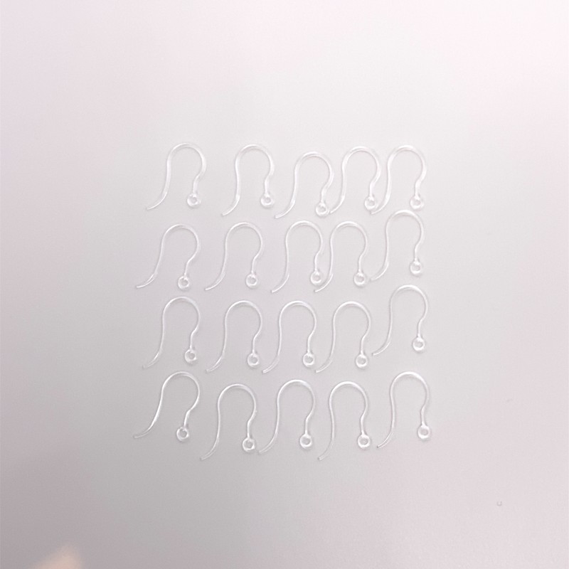 Acrylic Ear Wire Clear - 10 Pairs