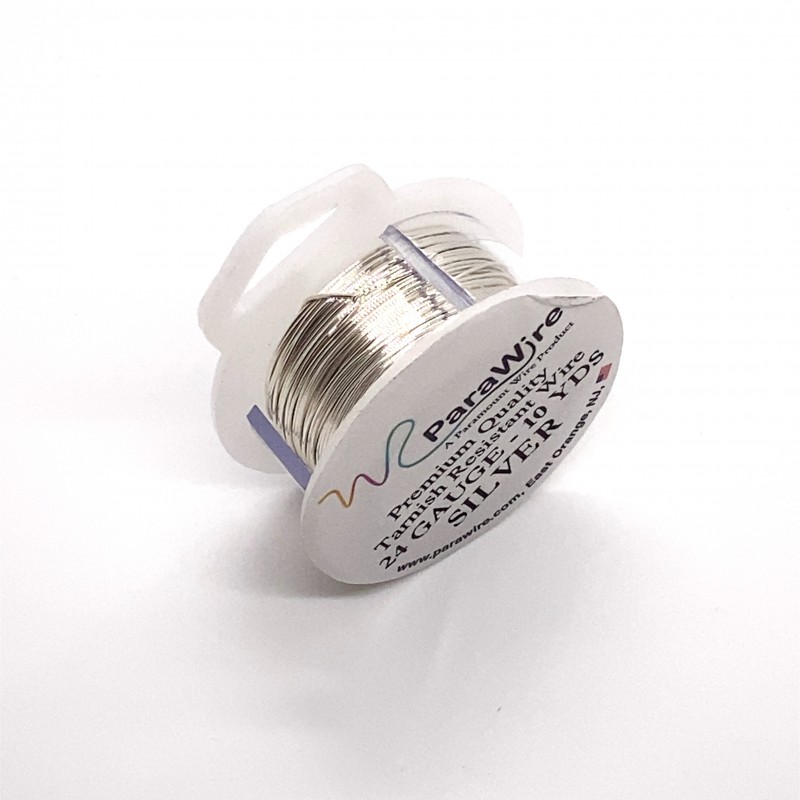 ParaWire 24ga Round Silver Plated Copper Wire - 9 Metres