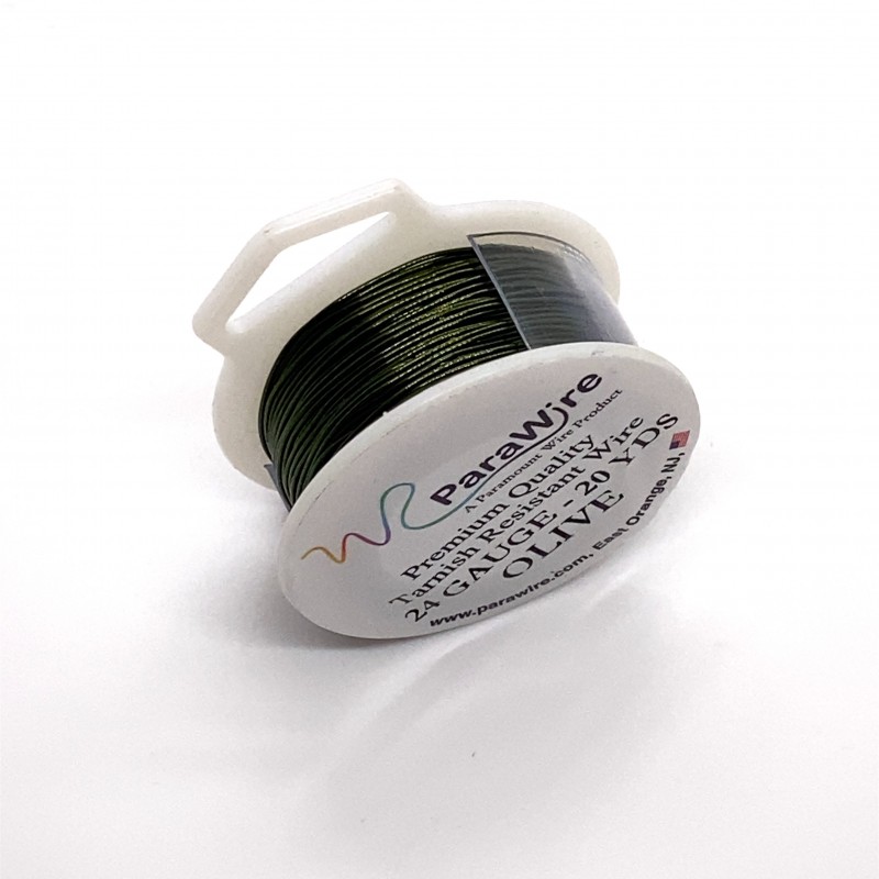 ParaWire 24ga Round Olive Copper Wire with Anti Tarnish Coating - 18 Metres