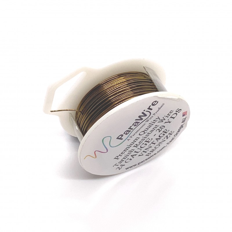 ParaWire 24ga Round Vintage Bronze Copper Wire with Anti Tarnish Coating - 18 Metres