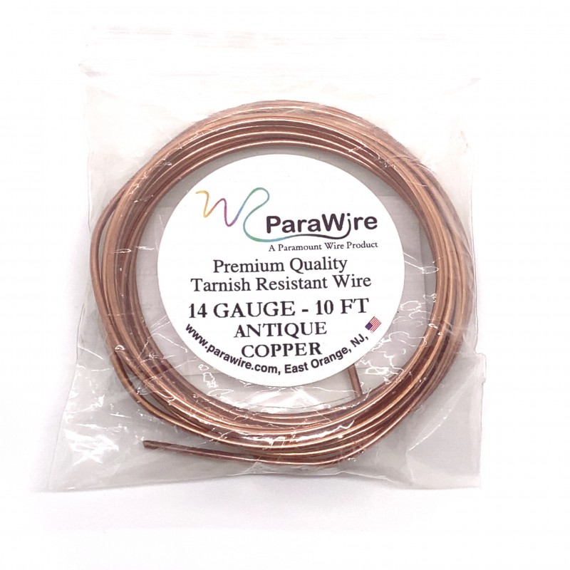 ParaWire 14ga Round Antique Copper Wire with Anti Tarnish Coating - 3 Metres