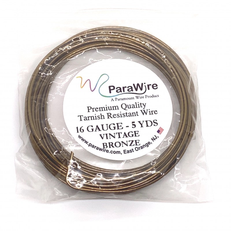 ParaWire 16ga Round Vintage Bronze Copper Wire with Anti Tarnish Coating - 4.5 Metres