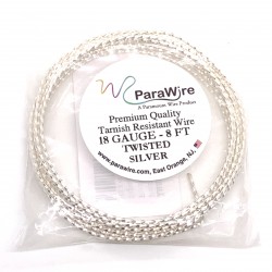 ParaWire 18ga Twisted Square Silver Plated Copper Wire - 2.4 Metres