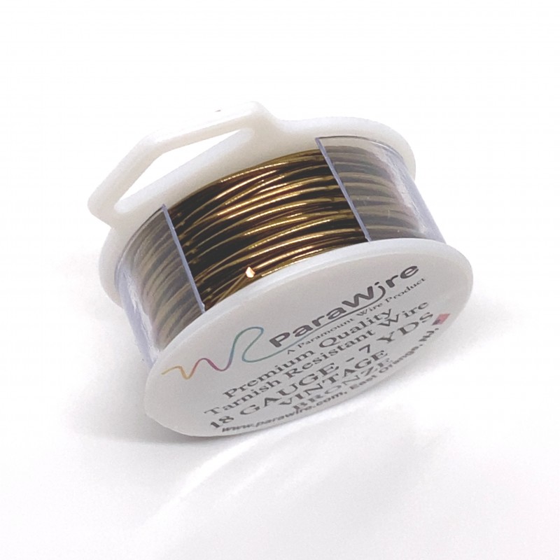 ParaWire 18ga Round Vintage Bronze Copper Wire with Anti Tarnish Coating - 6 Metres