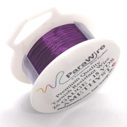 ParaWire 26ga Round Amethyst Silver Plated Copper Wire - 13 Metres