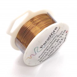 ParaWire 26ga Round Bronze Copper Wire with Anti Tarnish Coating -  27 Metres