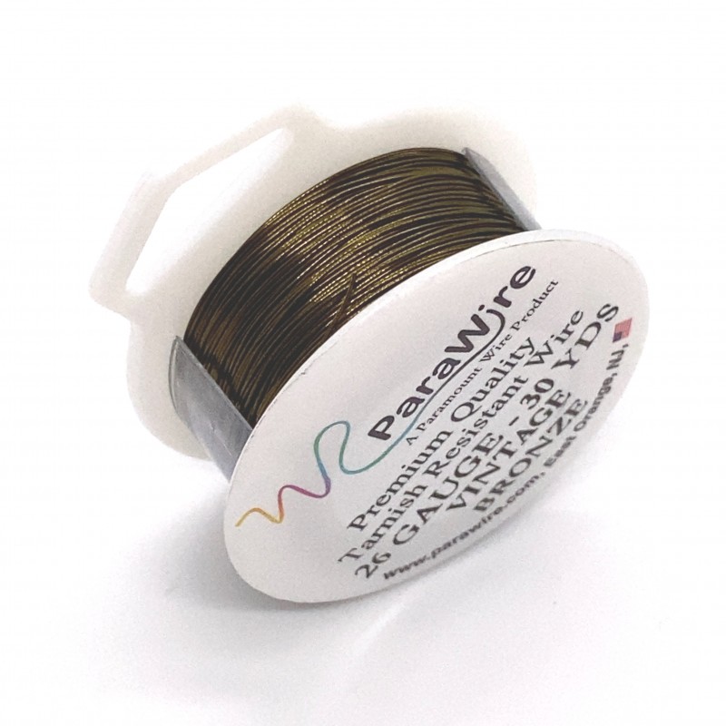 ParaWire 26ga Round Vintage Bronze Copper Wire with Anti Tarnish Coating -  27 Metres