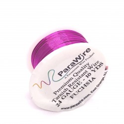 ParaWire 24ga Round Fuchsia Silver Plated Copper Wire - 9 Metres