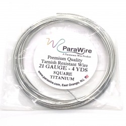 ParaWire 21ga Square Titanium Finished and Silver Plated Copper  Wire - 3.5 Metres