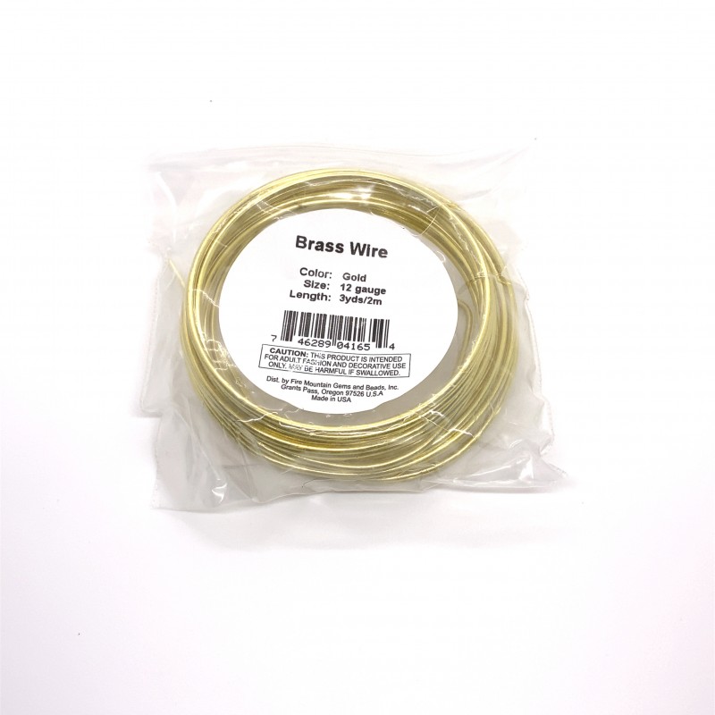 12 Gauge Round Gold Coloured Brass Wire - 2 Metres