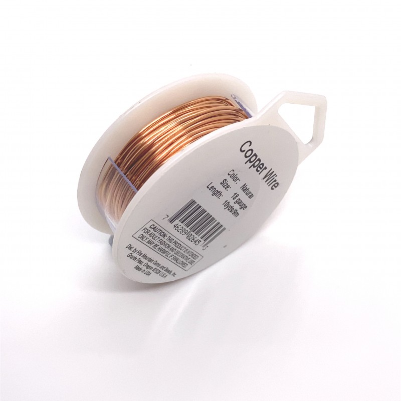 18 Gauge Round Natural Copper Wire - 9 Metres