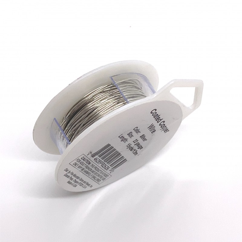 22 Gauge Round Silver Coloured Copper Wire - 13 Metres