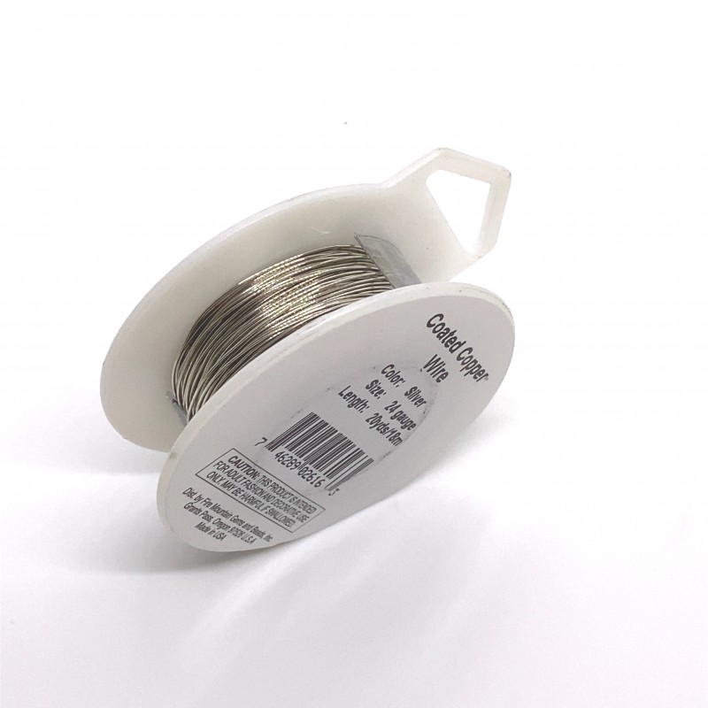 24 Gauge Round Silver Coloured Copper Wire - 18 Metres