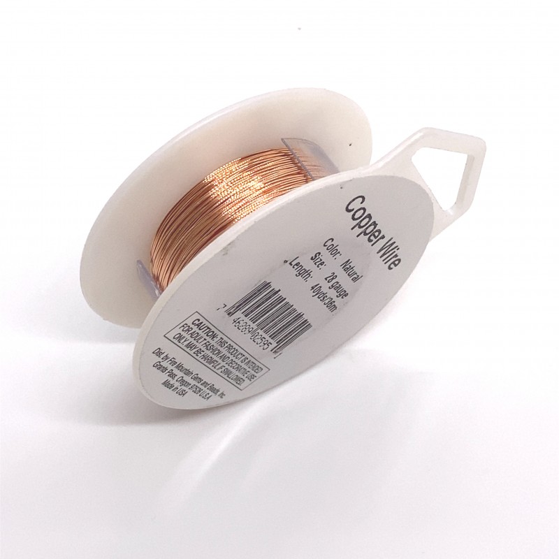28 Gauge Round Natural Copper Wire - 35 Metres