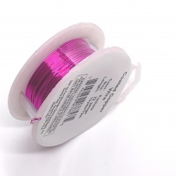 22 Gauge Round Fuchsia Coloured Copper Wire - 13 Metres