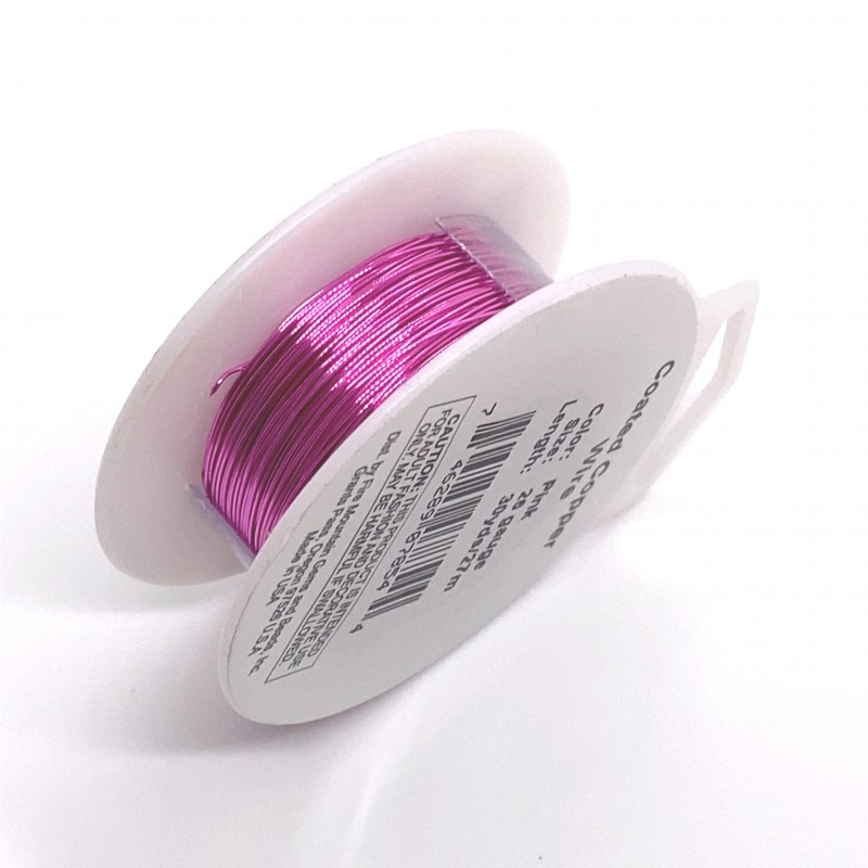26 Gauge Round Pink Coloured Copper Wire - 27 Metres