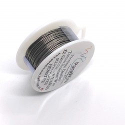 ParaWire 22ga Round Hematite Silver Plated Copper Wire - 7 Metres