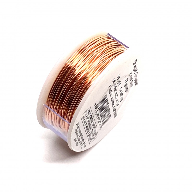 22 Gauge Natural Bright Copper Dead Soft Round Wire - 39 Metres