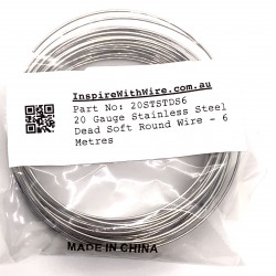 20 Gauge Stainless Steel Dead Soft Round Wire - 6 Metres